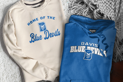 DAVIS SENIOR HIGH SCHOOL BLUE DEVILS Sweatshirts (Option 3) Banner