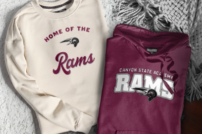 CANYON STATE ACADEMY RAMS Sweatshirts (Option 3) Banner