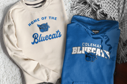 COLEMAN HIGH SCHOOL BLUECATS Sweatshirts (Option 3) Banner
