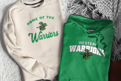 WESTERN HIGH SCHOOL WARRIORS Sweatshirts (Option 3) Banner