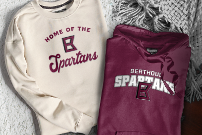 BERTHOUD HIGH SCHOOL SPARTANS Sweatshirts (Option 3) Banner