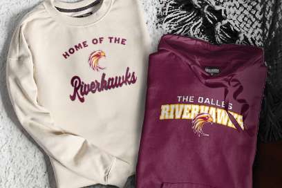 THE DALLES HIGH SCHOOL RIVERHAWKS Sweatshirts (Option 3) Banner