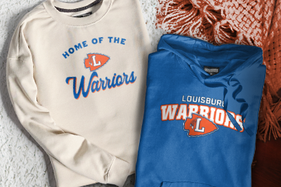 LOUISBURG HIGH SCHOOL WARRIORS Sweatshirts (Option 3) Banner