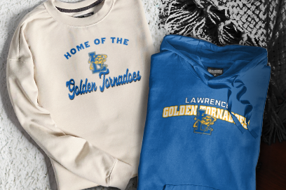 LAWRENCE HIGH SCHOOL GOLDEN TORNADOES Sweatshirts (Option 3) Banner
