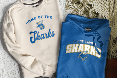 Divine Savior Academy Sharks Sweatshirts (Option 3) Banner