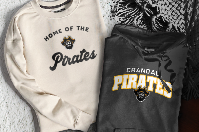 CRANDALL HIGH SCHOOL PIRATES Sweatshirts (Option 3) Banner