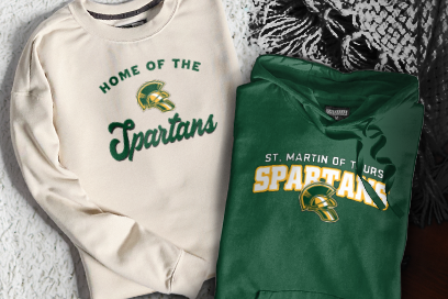 St. Martin of Tours Spartans Sweatshirts (Option 3) Banner