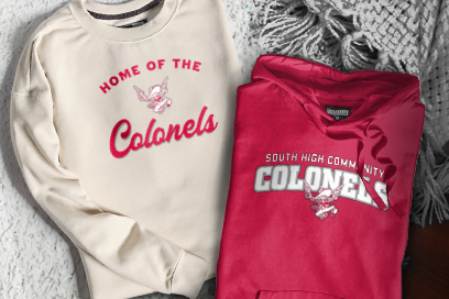 SOUTH HIGH COMMUNITY SCHOOL COLONELS Sweatshirts (Option 3) Banner