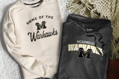 McDonough  HIGH SCHOOL WARHAWKS Sweatshirts (Option 3) Banner