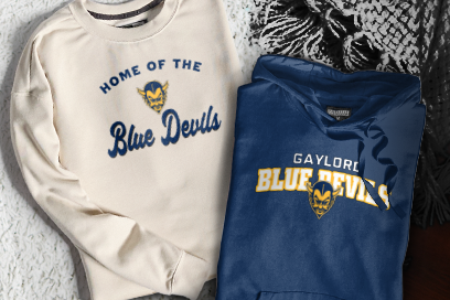 GAYLORD HIGH SCHOOL BLUE DEVILS Sweatshirts (Option 3) Banner