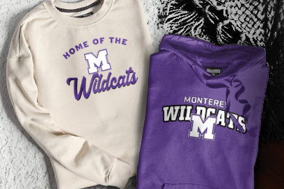 MONTEREY HIGH SCHOOL WILDCATS Sweatshirts (Option 3) Banner
