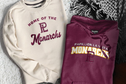 PAPILLION LA VISTA Home of the Monarchs Sweatshirts (Option 3) Banner