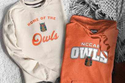 NCCAE Owls Online Store Sweatshirts (Option 3) Banner