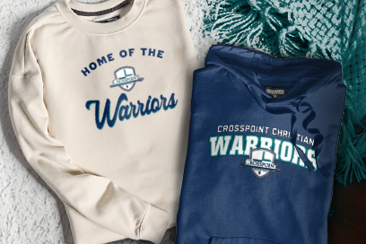 Crosspoint Christian  Warriors Sweatshirts (Option 3) Banner