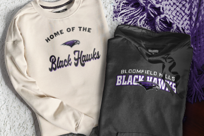Bloomfield Hills Black hawks official sideline store Sweatshirts (Option 3) Banner