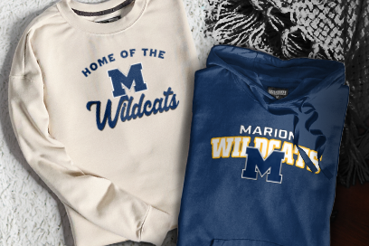 Marion  Wildcats Sweatshirts (Option 3) Banner