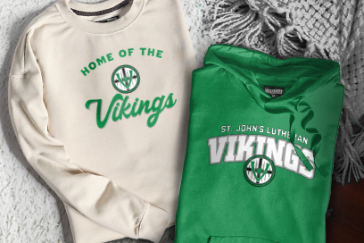 St. John's Lutheran  Vikings Sweatshirts (Option 3) Banner