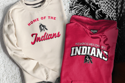 Pocahontas Area Community  Indians Sweatshirts (Option 3) Banner