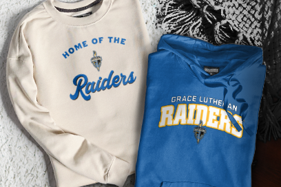 Grace Lutheran  Raiders Sweatshirts (Option 3) Banner