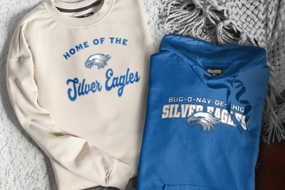 Bug-o-nay-ge-shig  Silver Eagles Sweatshirts (Option 3) Banner
