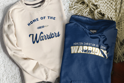 Horizon Christian Academy Warriors Sweatshirts (Option 3) Banner