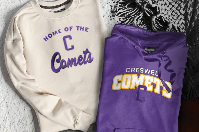 Isaiah T Creswell Middle Arts Magnet  Comets Sweatshirts (Option 3) Banner