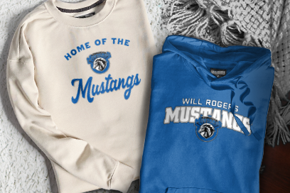 Will Rogers  Mustangs Sweatshirts (Option 3) Banner