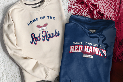 Saint John School Red hawks Sweatshirts (Option 3) Banner
