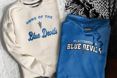 Plattsmouth High School Blue Devils Sweatshirts (Option 3) Banner