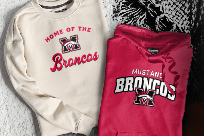 MUSTANG HIGH SCHOOL BRONCOS Sweatshirts (Option 3) Banner