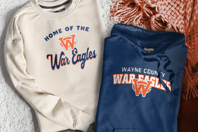 WAYNE COUNTY HIGH SCHOOL WAR EAGLES Sweatshirts (Option 3) Banner