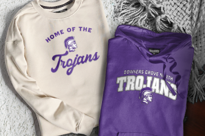 DOWNERS GROVE NORTH HIGH SCHOOL TROJANS Sweatshirts (Option 3) Banner