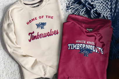 WHITE KNOLL HIGH SCHOOL TIMBERWOLVES Sweatshirts (Option 3) Banner
