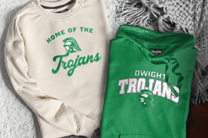 DWIGHT HIGH SCHOOL TROJANS Sweatshirts (Option 3) Banner
