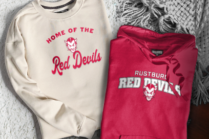 RUSTBURG HIGH SCHOOL RED DEVILS Sweatshirts (Option 3) Banner