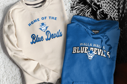 WALLA WALLA HIGH SCHOOL BLUE DEVILS Sweatshirts (Option 3) Banner