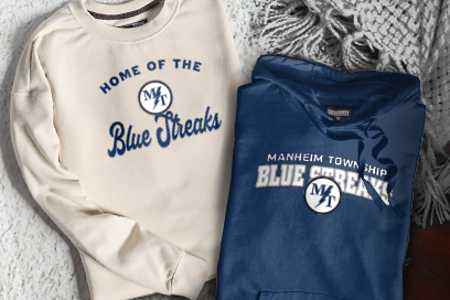 MANHEIM TOWNSHIP HIGH SCHOOL BLUE STREAKS Sweatshirts (Option 3) Banner