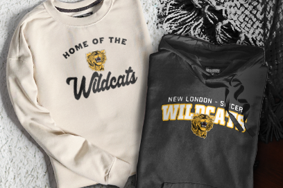 NEW LONDON-SPICER HIGH SCHOOL WILDCATS Sweatshirts (Option 3) Banner