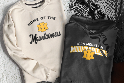 IRON MOUNTAIN HIGH SCHOOL MOUNTAINEERS Sweatshirts (Option 3) Banner