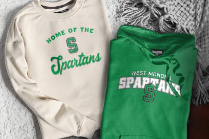 WEST MONONA HIGH SCHOOL SPARTANS Sweatshirts (Option 3) Banner