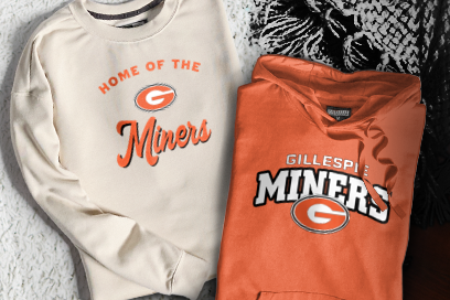 GILLESPIE HIGH SCHOOL MINERS Sweatshirts (Option 3) Banner