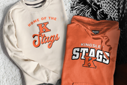 KINGSLEY HIGH SCHOOL STAGS Sweatshirts (Option 3) Banner