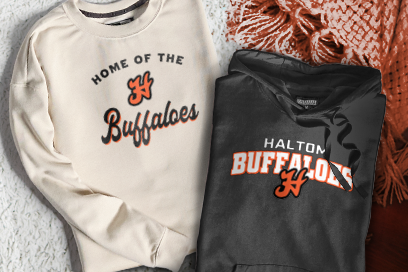 HALTOM HIGH SCHOOL BUFFALOES Sweatshirts (Option 3) Banner