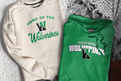 WESTWOOD HIGH SCHOOL WOLVERINES Sweatshirts (Option 3) Banner