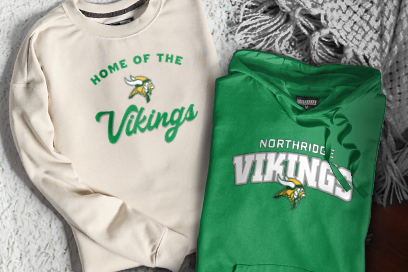 NORTHRIDGE HIGH SCHOOL VIKINGS Sweatshirts (Option 3) Banner