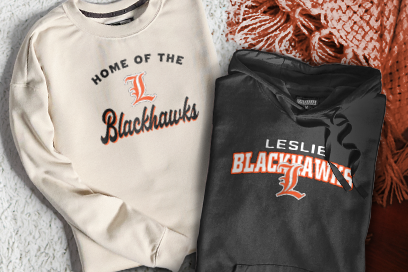 LESLIE HIGH SCHOOL BLACKHAWKS Sweatshirts (Option 3) Banner