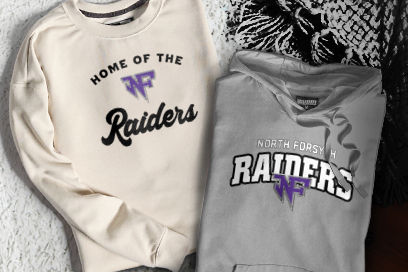 NORTH FORSYTH HIGH SCHOOL RAIDERS Sweatshirts (Option 3) Banner