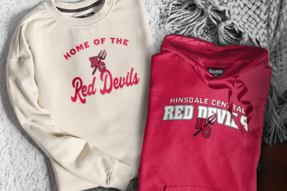 HINSDALE CENTRAL HIGH SCHOOL RED DEVILS Sweatshirts (Option 3) Banner