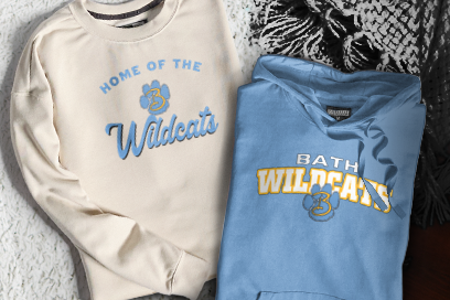 BATH HIGH SCHOOL WILDCATS Sweatshirts (Option 3) Banner