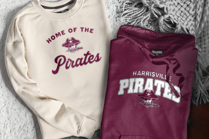 HARRISVILLE HIGH SCHOOL PIRATES Sweatshirts (Option 3) Banner